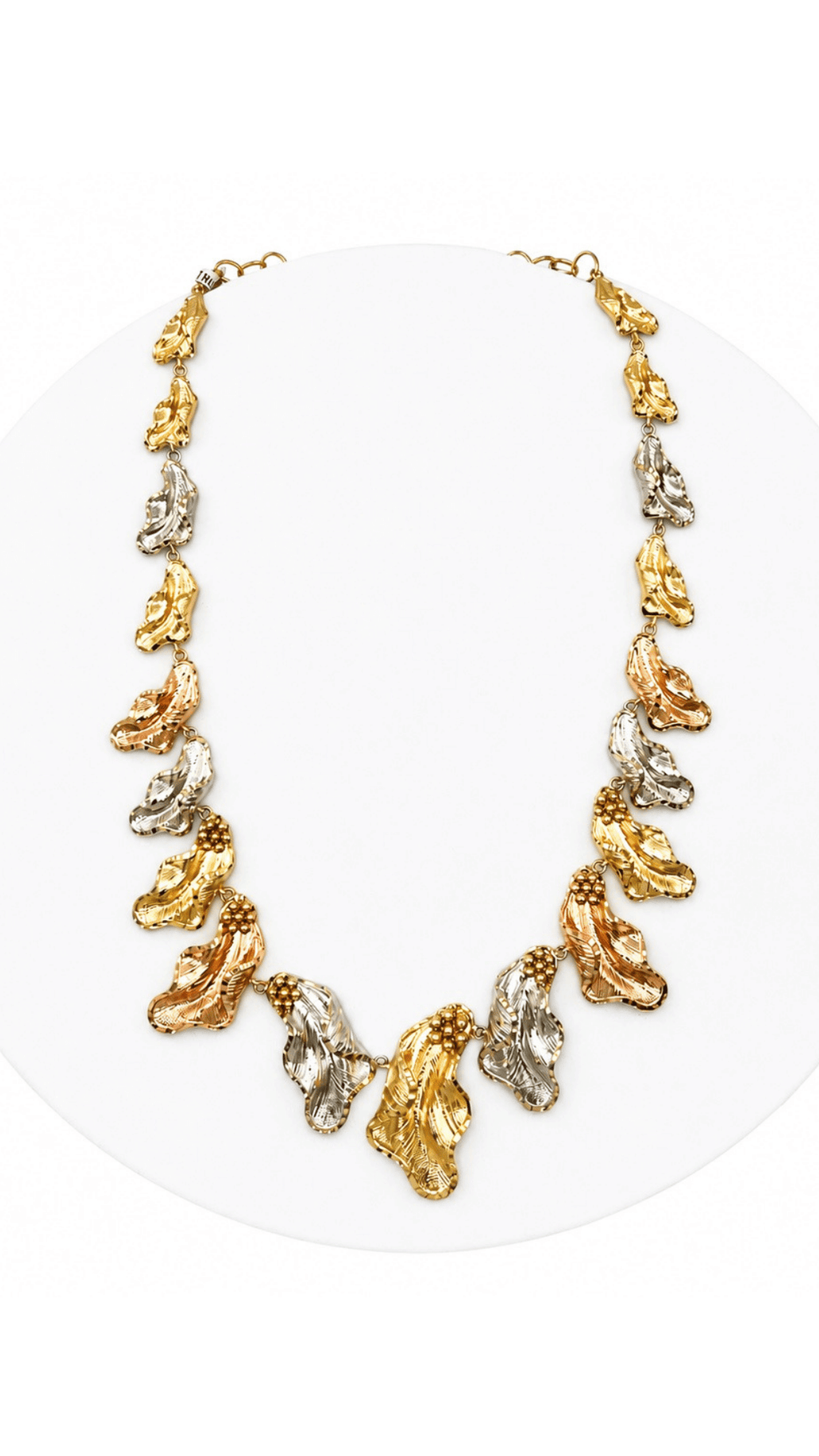 Rippled Leaf Necklace, Bracelet and Earrings Set
