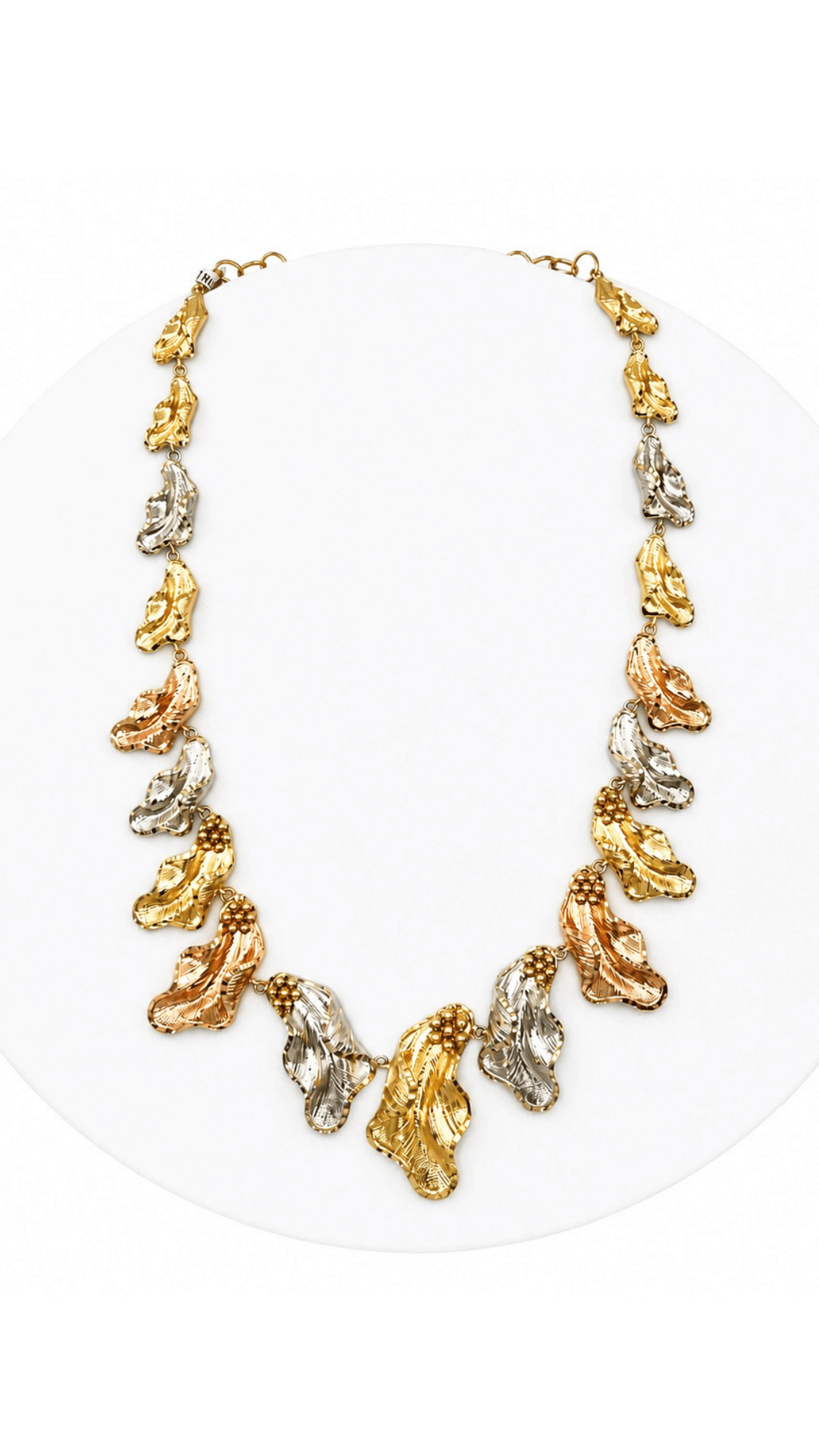 Rippled Leaf Necklace, Bracelet and Earrings Set