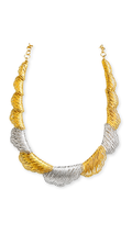 Scalop Fillegry Set Two Tone - Earrings &  Necklace