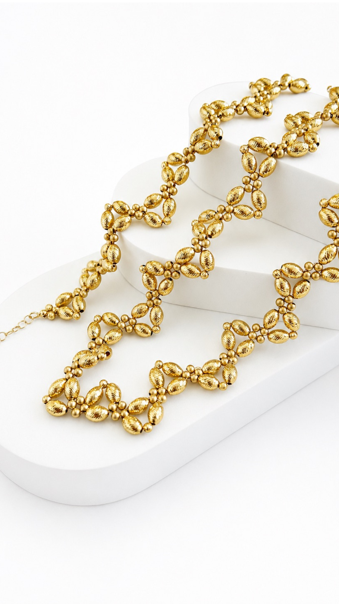 Olive Beads Zigzag Set Diacut -  Necklace & Bracelet