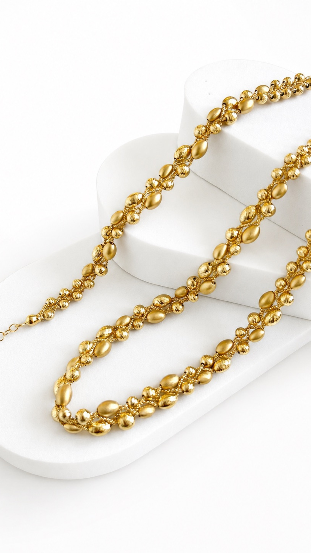 Olive Beads Set Diacut Necklace