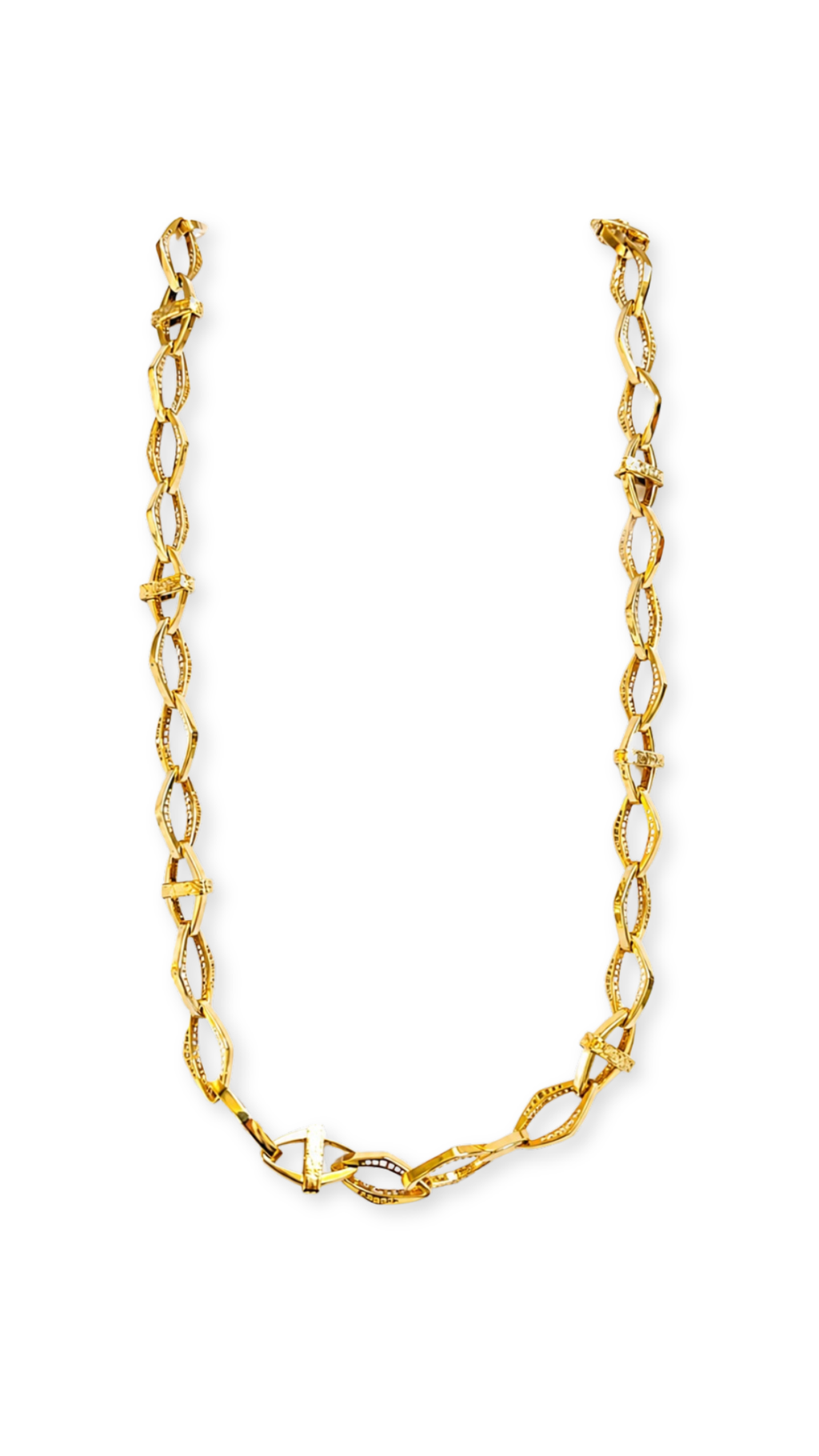 Marquise Link Diacut Set- Neclace and Bracelet