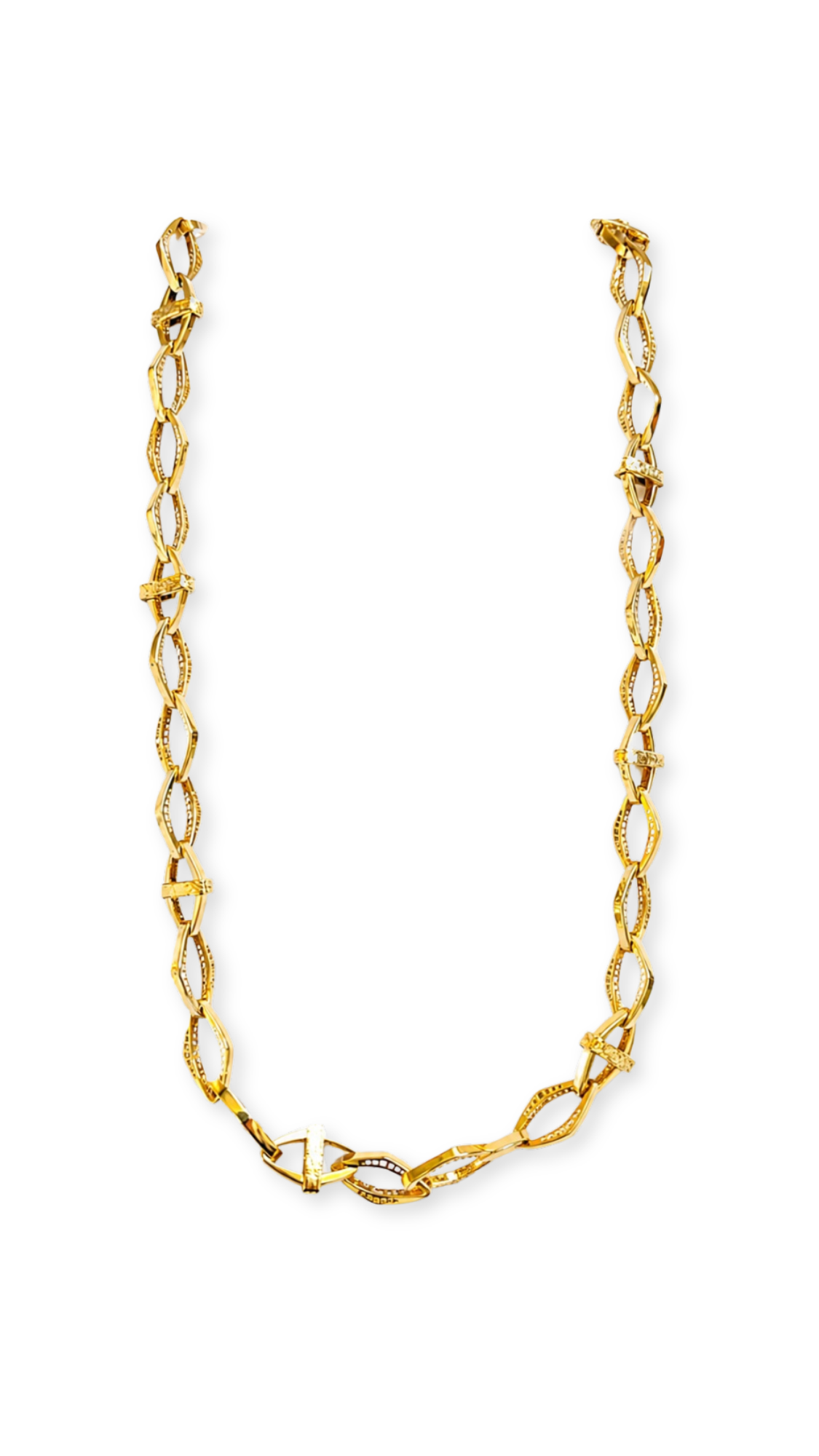Marquise Link Diacut Set- Neclace and Bracelet