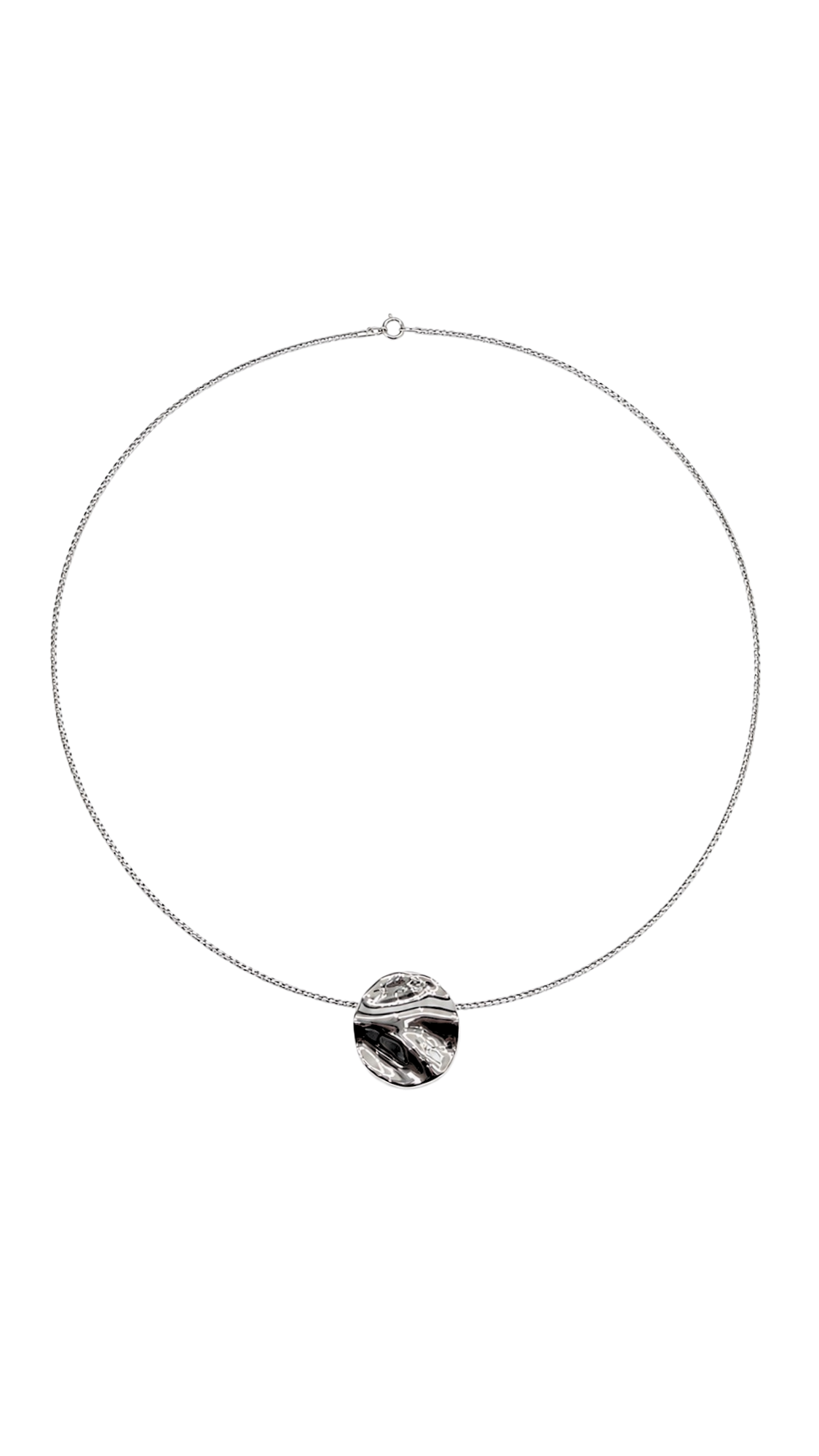 Solstice Disc Cord Necklace White Gold - Size 16