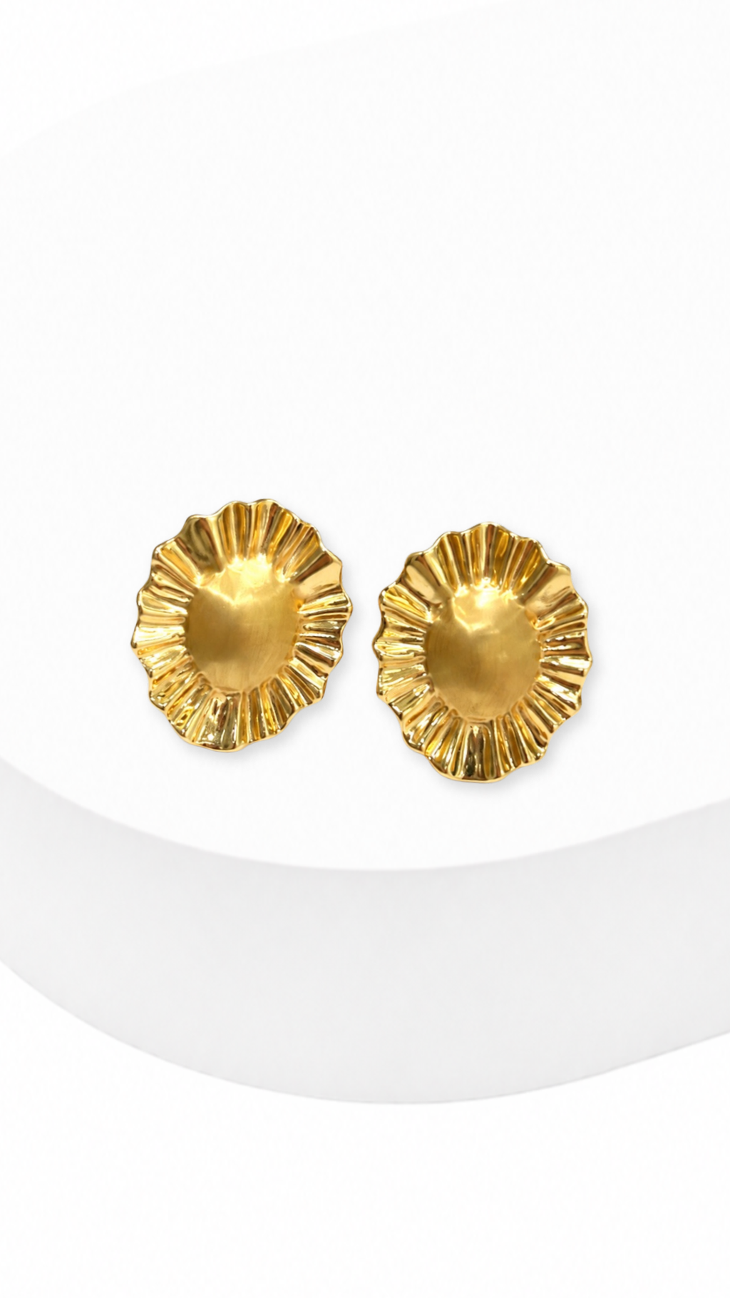 Sunburst Oval Clip-Type Earrings