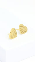 TFY Flat Heart Stud Earrings