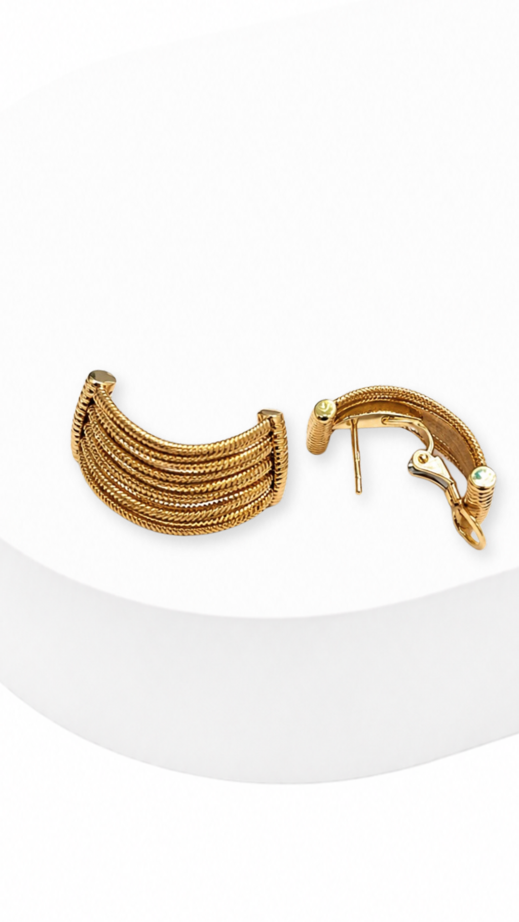 Tidal Curve Clip-Type Earrings