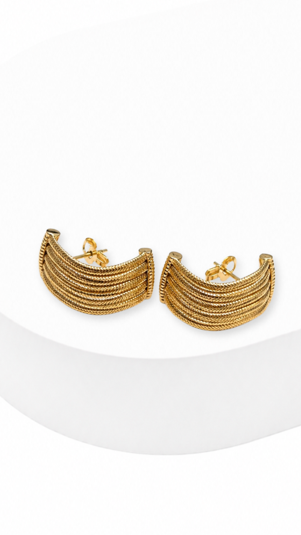 Tidal Curve Clip-Type Earrings