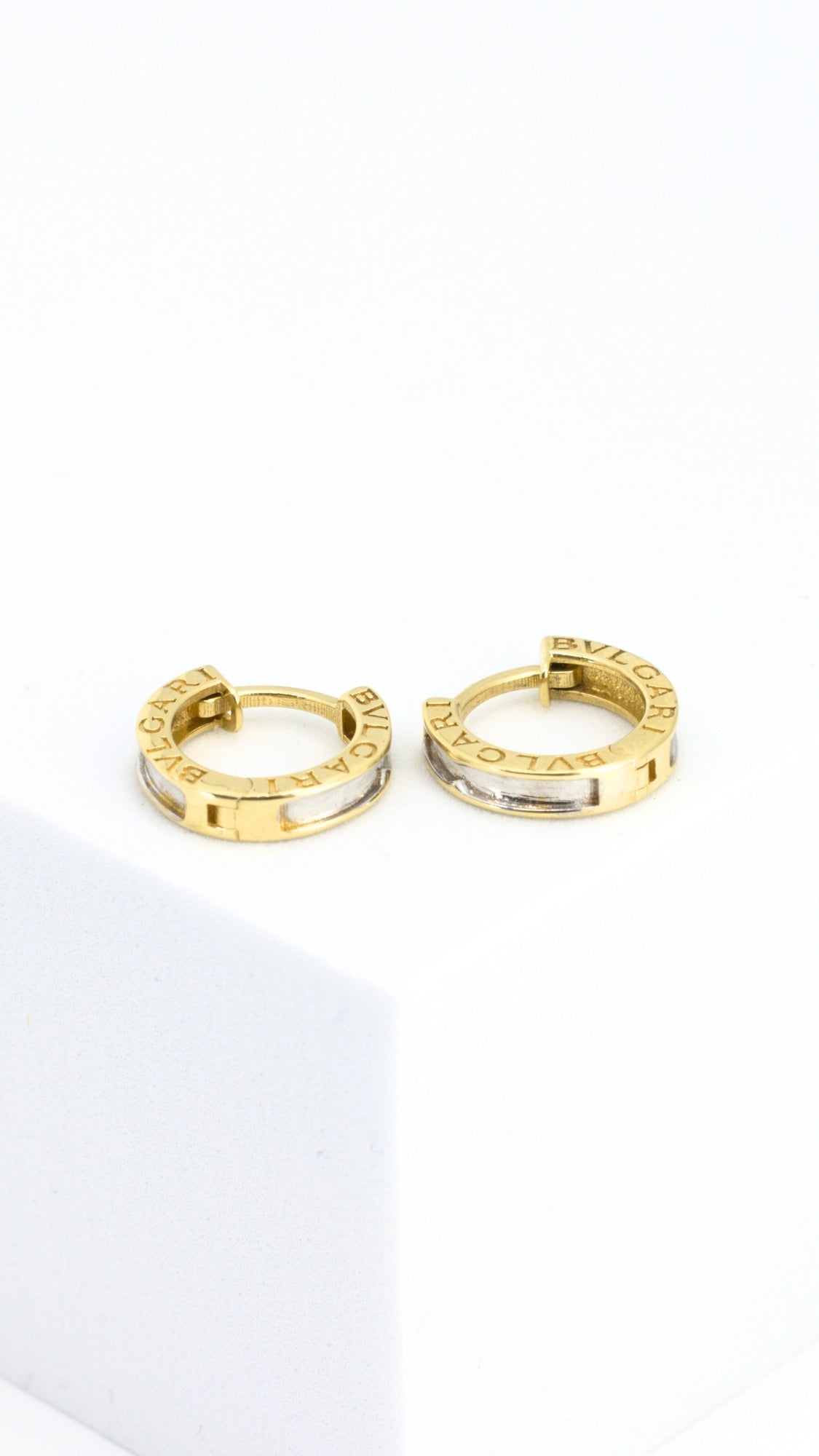 BLG Two-Tone Hoop Earrings