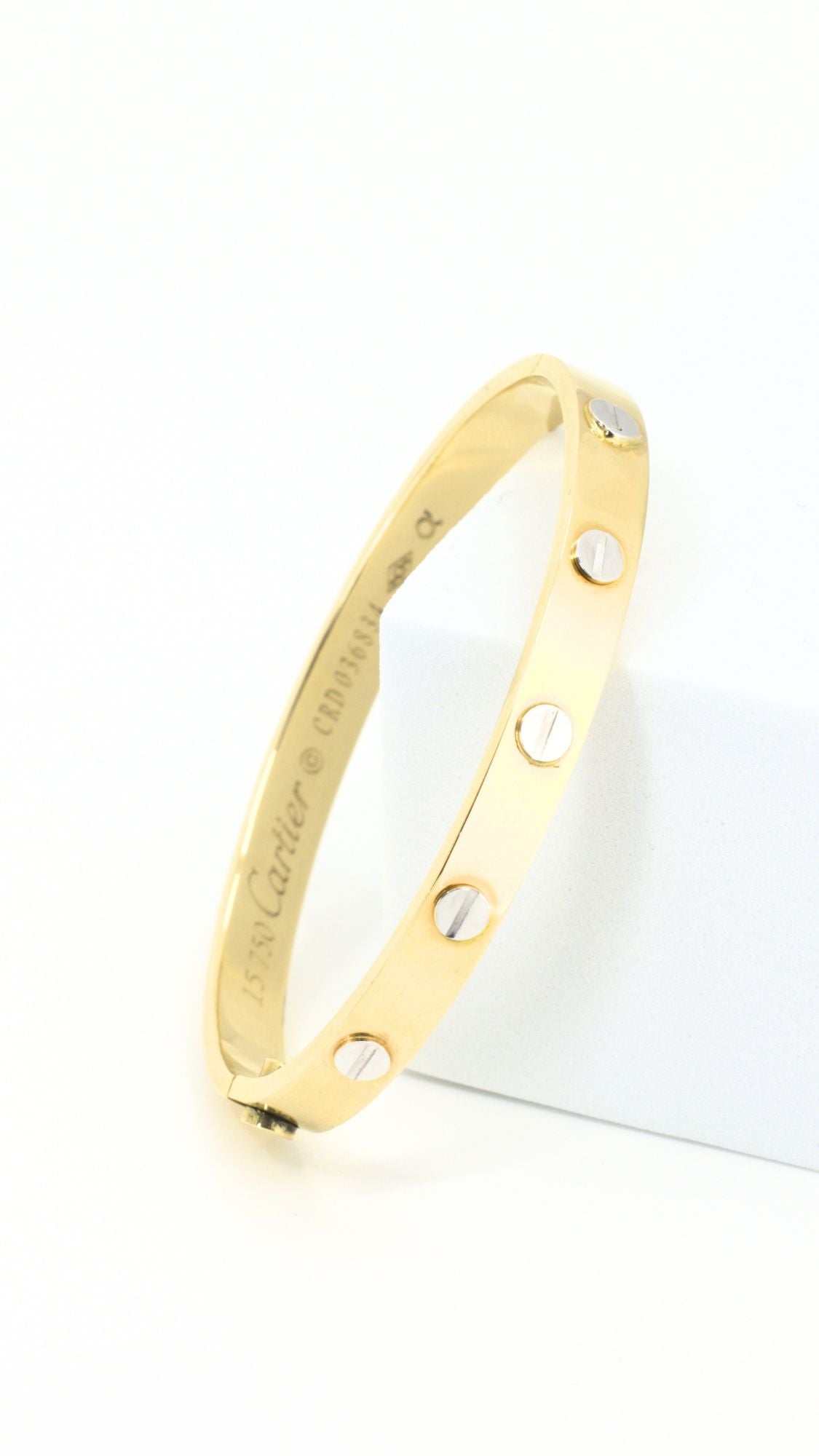 Love Bangle Embossed Two-Tone