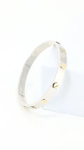Love Bangle Embossed White Gold 18"
