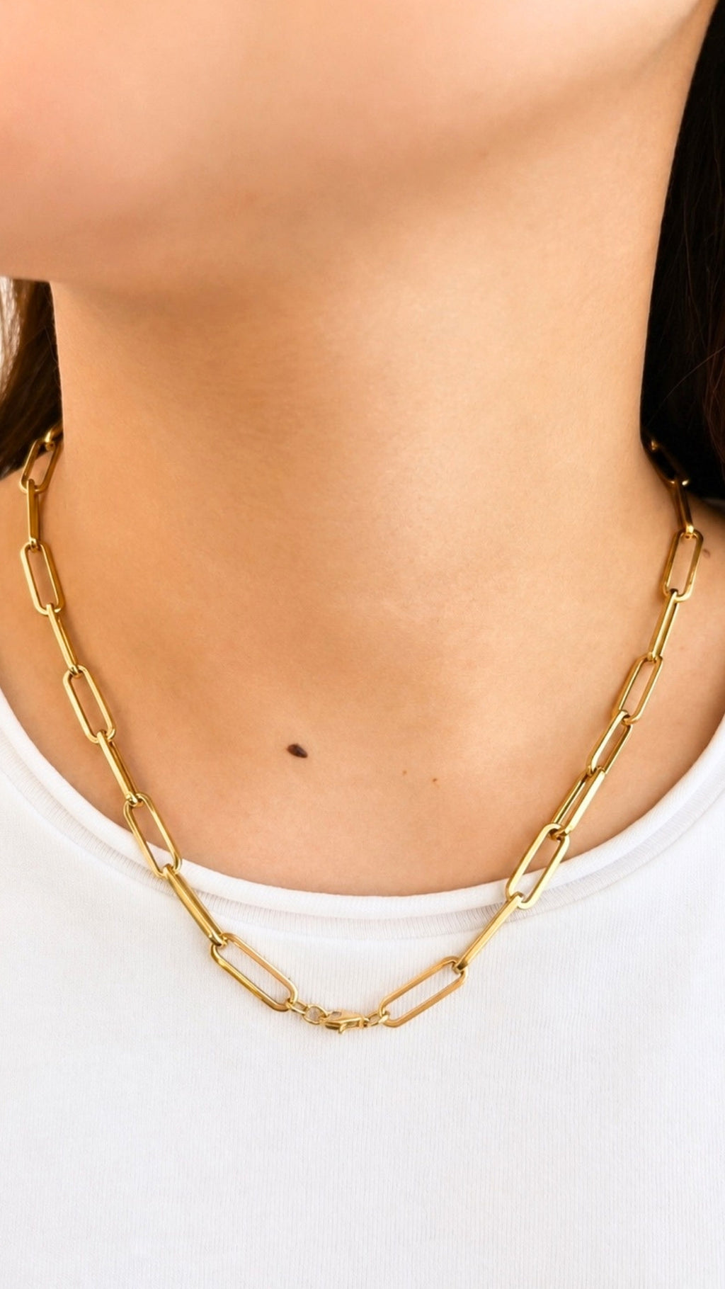 T-Lock Earrings and Necklace with Pendant S18 Set Two Tone