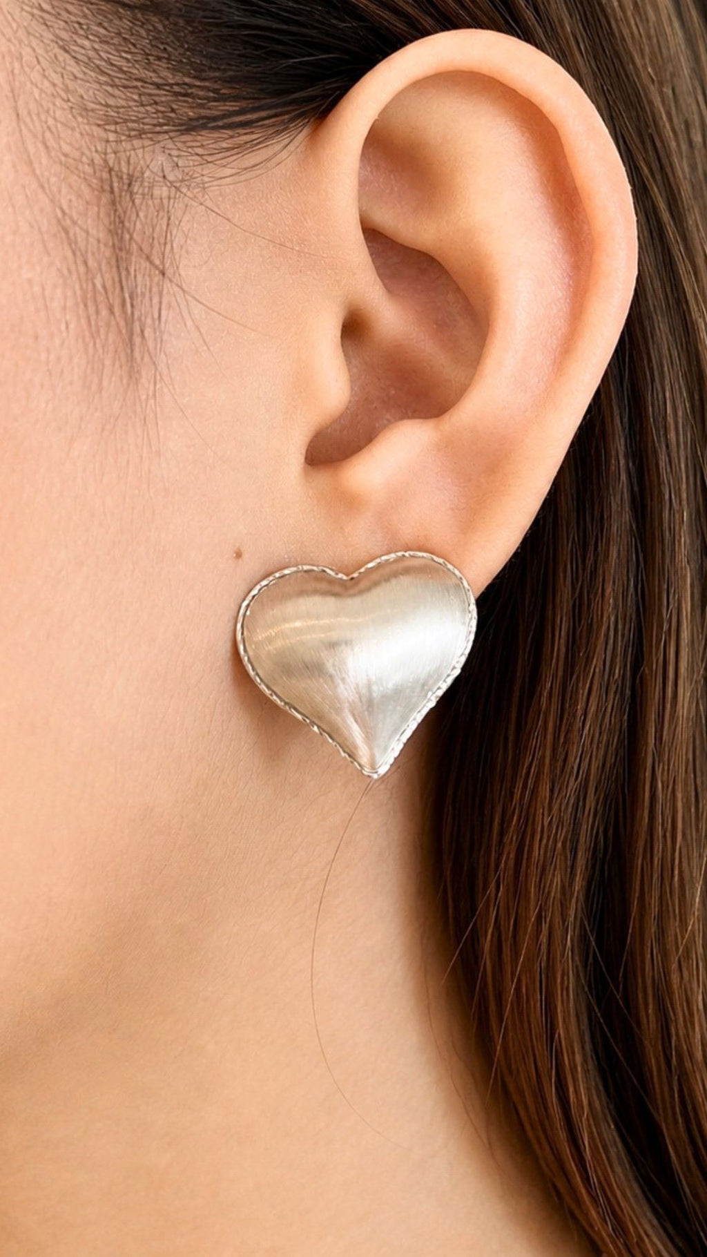 Pop Heart Earrings And Necklace With Pendant Set White Gold