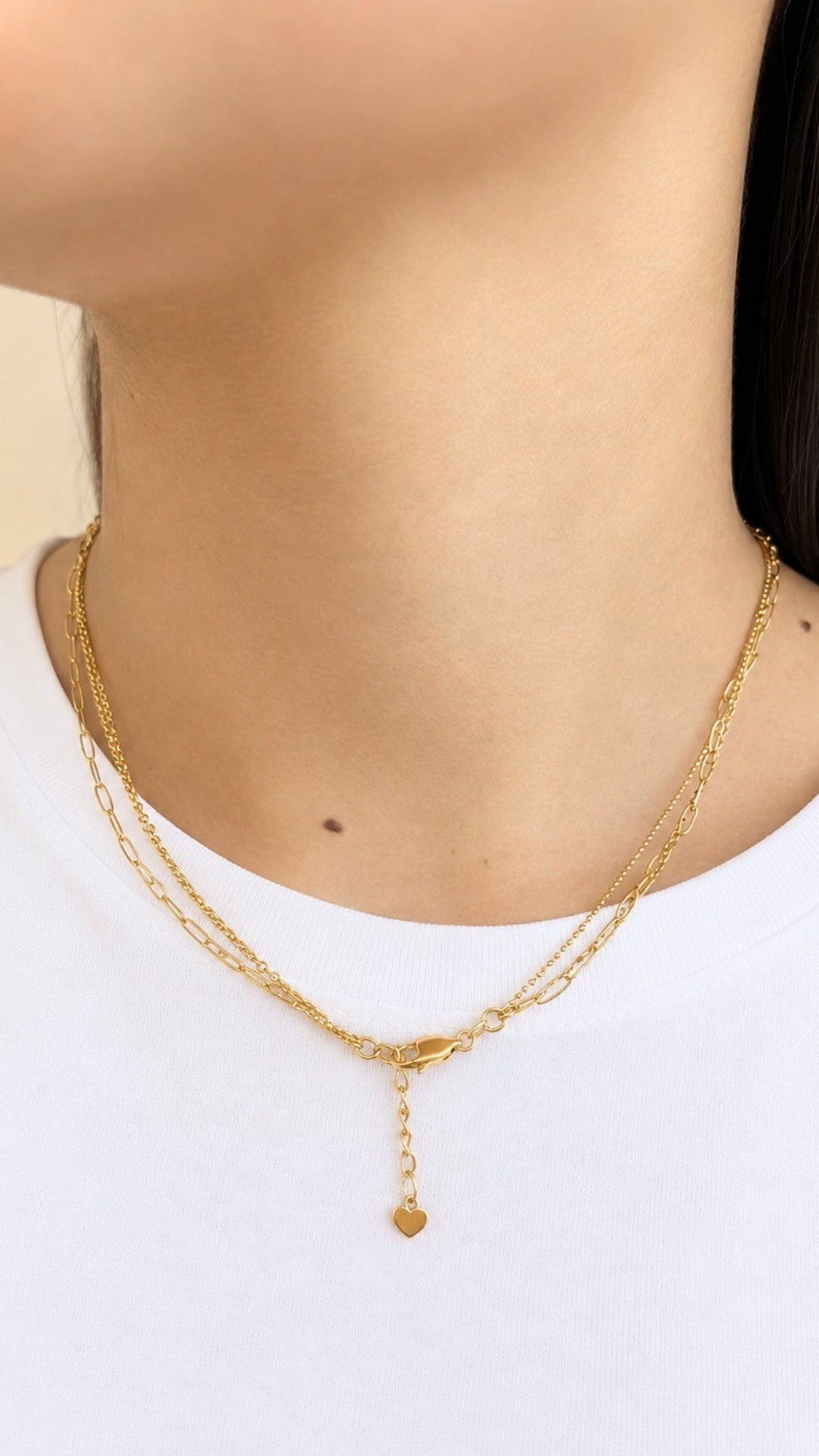 For Pre-Order: 3-Layer Necklace with 2 Heart Pendants