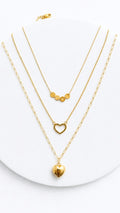 For Pre-Order: 3-Layer Necklace with 2 Heart Pendants